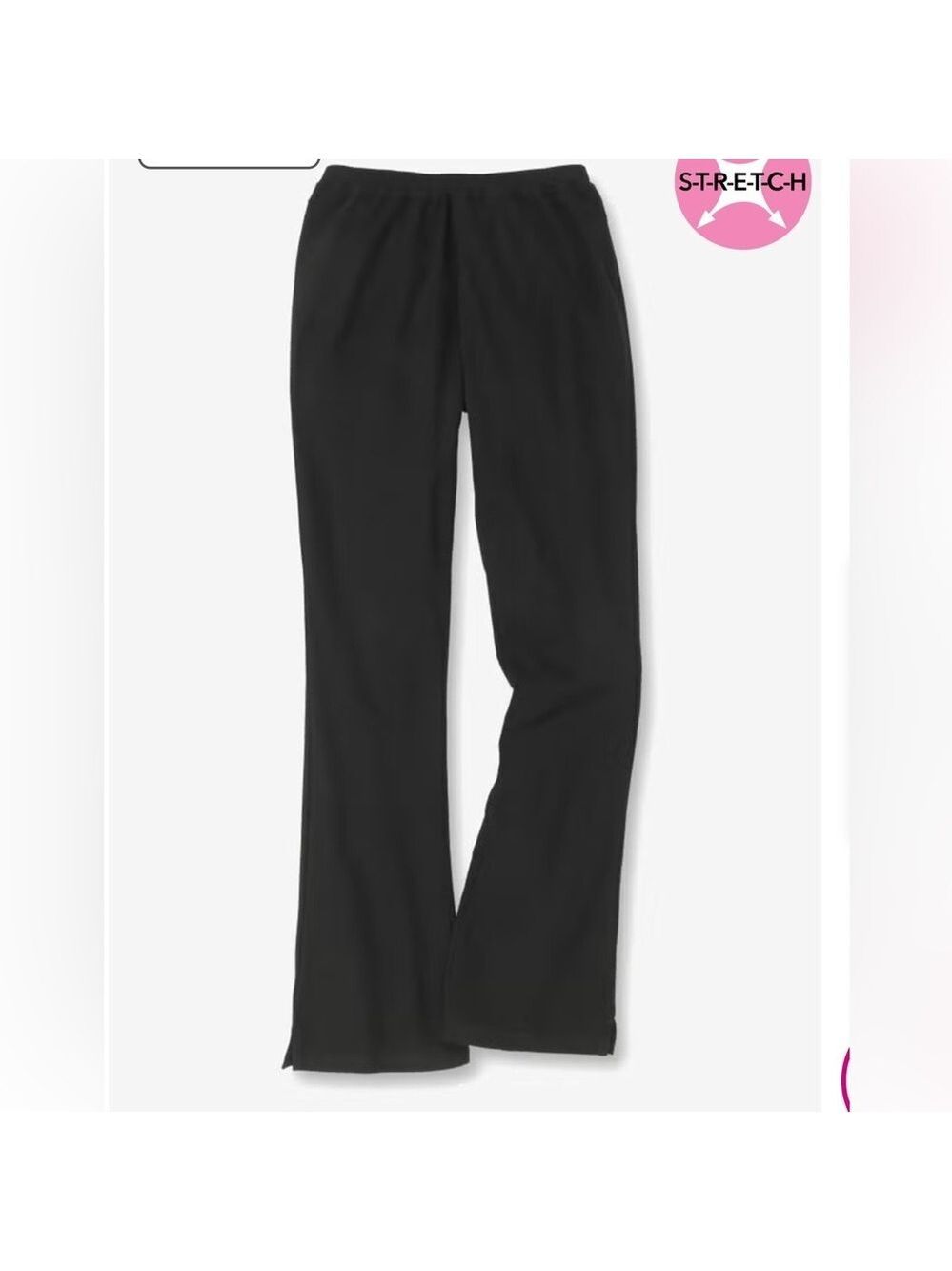 Woman Within Plus Size 3X Tall Black Stretch Cotton Bootcut Leggings Pull-On - Picture 5 of 10